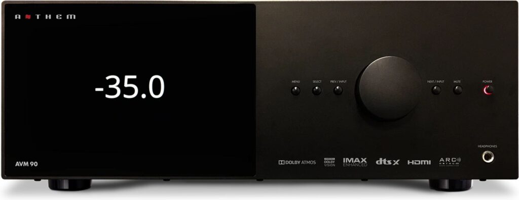 Processeur home cinéma Anthem AVM 90 8K – Préamplificateur audio-vidéo haut de gamme avec décodage Dolby Atmos, DTS:X et calibration ARC Genesis.
