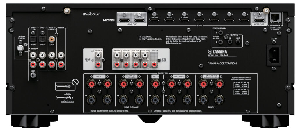 Yamaha RX‑A4A, amplificateur multicanaux Home Cinéma haut de gamme pour une expérience sonore immersive et précise.