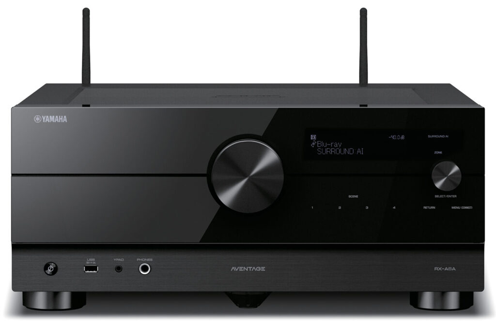 Yamaha RX‑A6A, amplificateur multicanaux Home Cinéma haut de gamme offrant une expérience sonore immersive et précise.