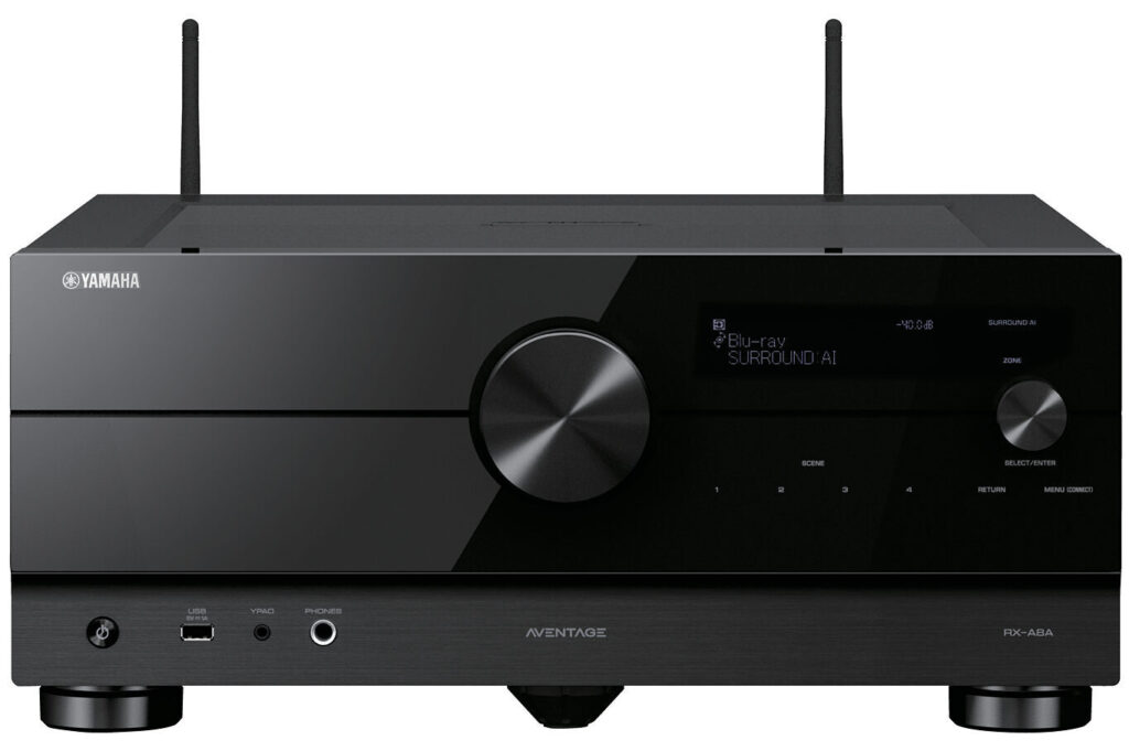 Yamaha RX‑A8A, amplificateur multicanaux Home Cinéma haut de gamme pour une expérience sonore immersive et précise.