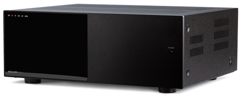 Amplificateur Anthem MCA-525 Gen2 vue avant et arrière, conçu pour une restitution sonore haute fidélité en Home Cinéma.