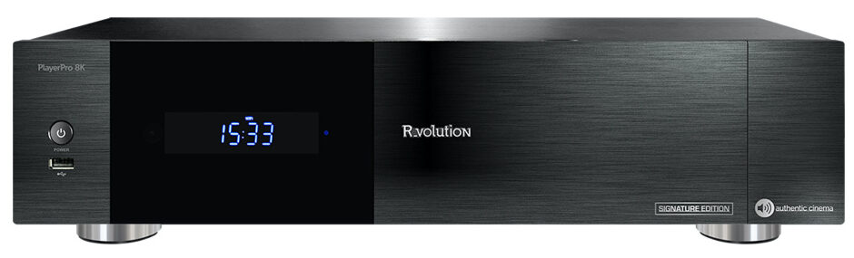 R_VOLUTION PLAYER PRO 8K, lecteur multimédia Home Cinéma 8K, offrant une qualité d’image et de son exceptionnelle pour une expérience immersive.
