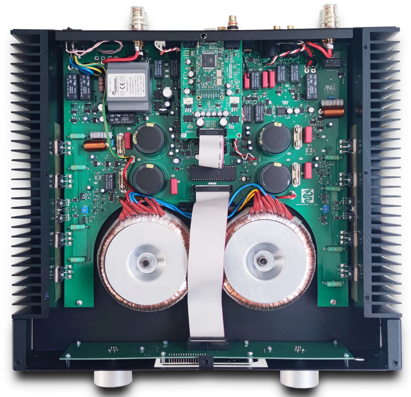 Intérieur amplificateur EAM Lab CLASSIC 102i transformateur torique double mono