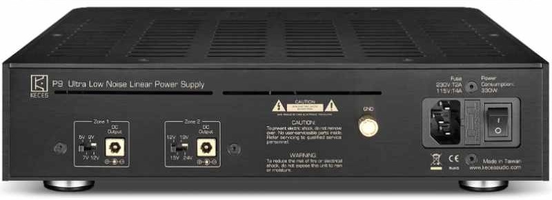 Alimentation linéaire Keces P9 avec châssis en aluminium noir de 4mm.