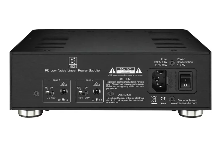 KECES P6 alimentation linéaire externe vue arrière avec sorties DC