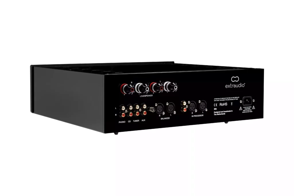 Vue de profil arrière Extraudio X251 MKII édition 2026 avec connectiques