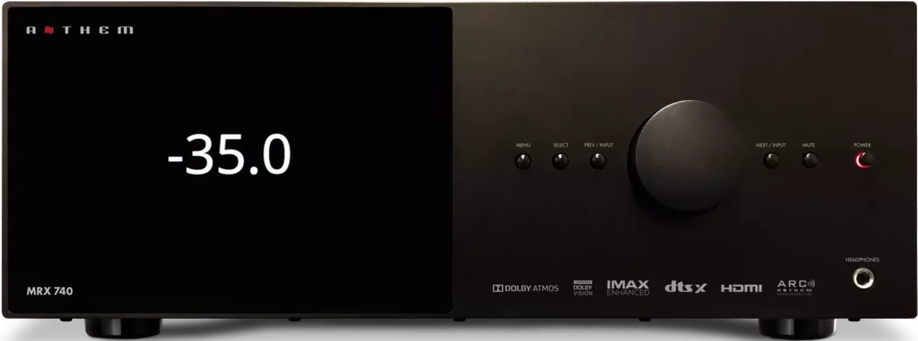 Photo de l’amplificateur Home Cinéma Anthem MRX 740, puissant et précis pour un son multicanal immersif en 8K
