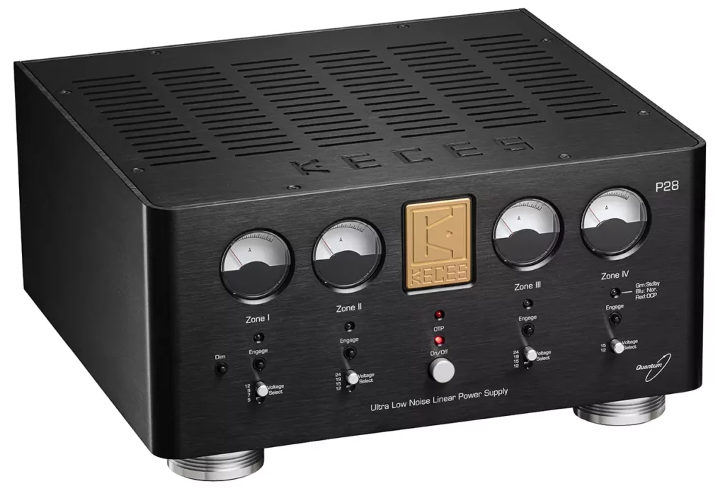 Alimentation linéaire de prestige KECES P28 avec finition aluminium haut de gamme brossé.