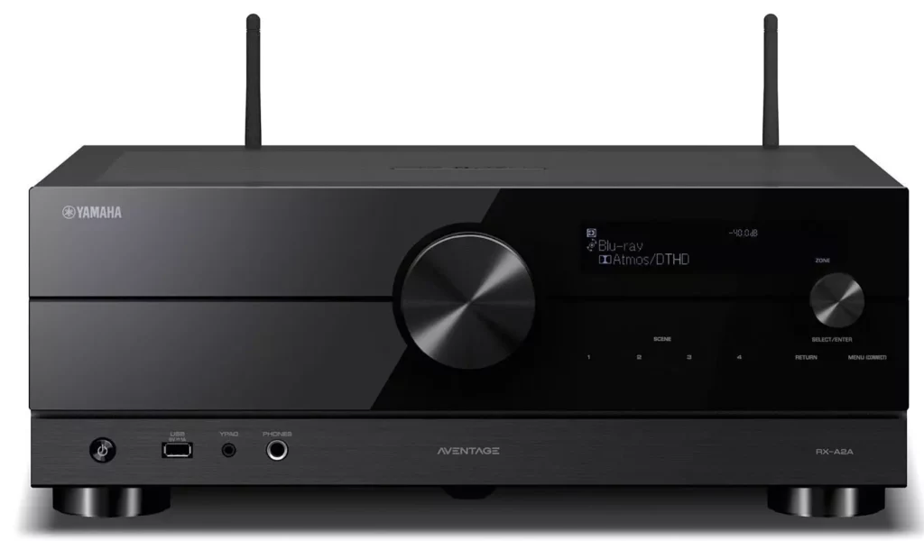 Yamaha RX‑A2A, amplificateur multicanaux Home Cinéma offrant une expérience sonore immersive et fidèle, compatible Dolby Atmos et DTS:X.