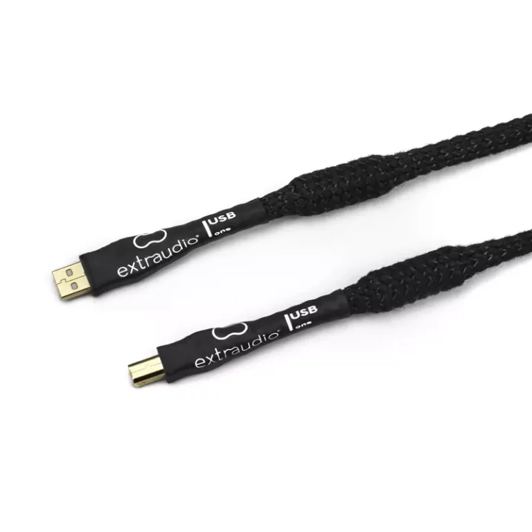 Câble numérique USB A vers B Extraudio USB One avec double ferrite et alliage cuivre graphite.