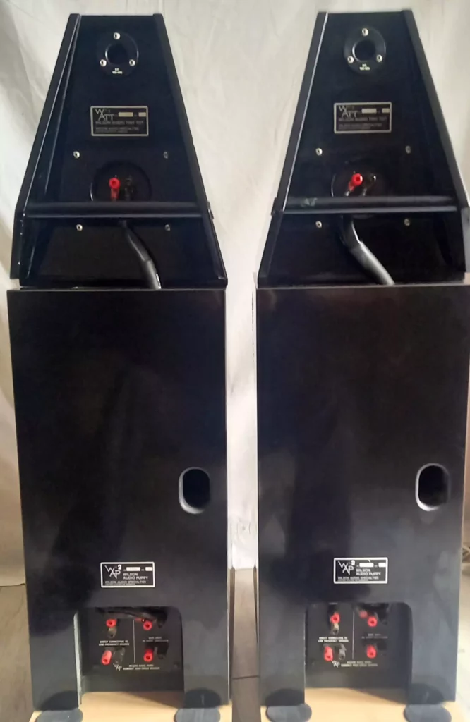 Paire enceintes Wilson Audio WATT Puppy 3 occasion bon état trois voies haut de gamme Son HD Salon Privé