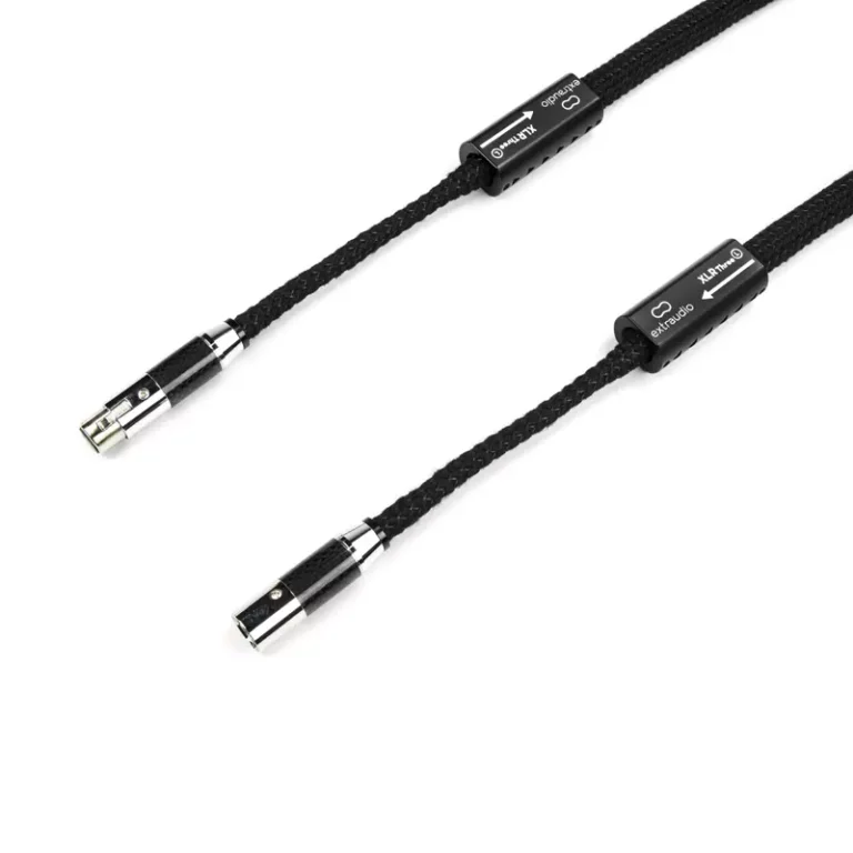 Câble de modulation analogique symétrique XLR Haute fidélité HIFI très haut de gamme blindé Extraudio. câbles audio sans coloration.