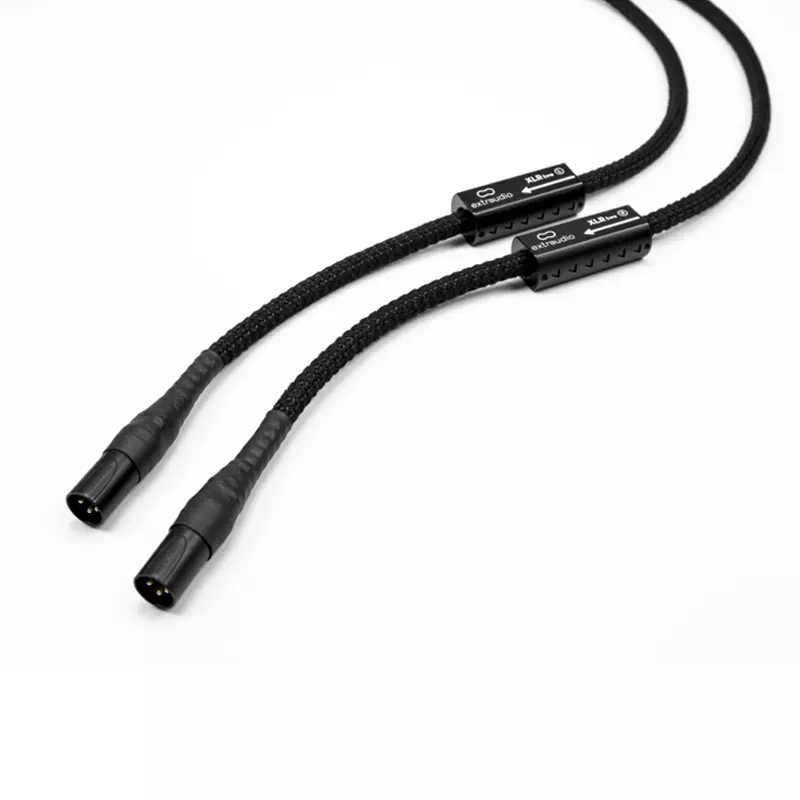 Paire de câbles de modulation audiophiles Extraudio symétriques XLR et asymétriques RCA