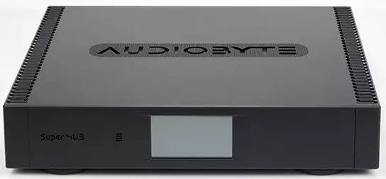 Streamer Audiobyte SuperHUB avec écran tactile IPS 3 pouces et châssis aluminium sablé.